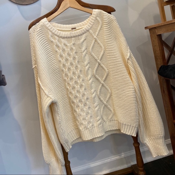 Free People Dream Cable Crewneck Sweater - Picture 15 of 15